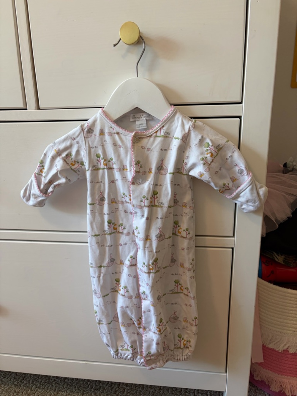 Kissy Kissy Pima Cotton Safari Print Gown Newborn